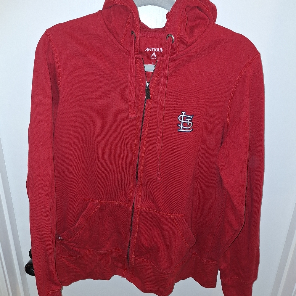 Red Zip-Up Hoodie with Logo
